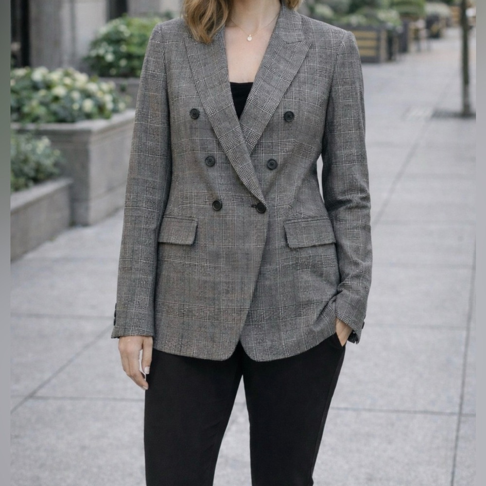Banana RepublicWomen’s Plaid Double-Breasted Blazer Size 4
